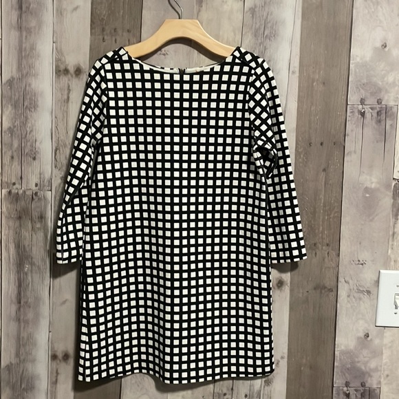 Crewcuts Jules Dress in ivory & black Windowpane print size 12 - Picture 3 of 6